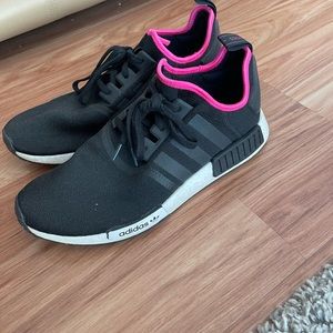 Adidas nmd r1 black with pink accents